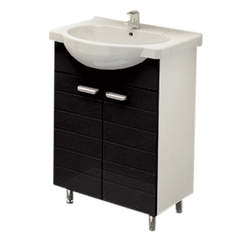 Тумба Таис под ум-ник Элегия 60 см на ножках черный каннелюр 23806