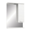 Зеркало Таис 60 см шкаф справа, свет, выкл., розетка белый каннелюр 16286