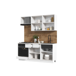 Кухня Мария 1,8 м белый/белый (столешница мрамор лацио белый)