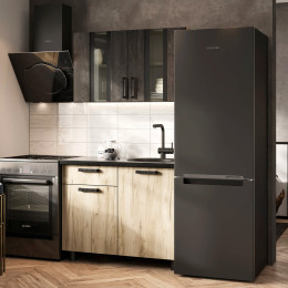 Кухня Эдинбург 1.0 Фасад ЖЕЛЕЗНЫЙ КАМЕНЬ/Корпус ДУБ КРАФТ СЕРЫЙ