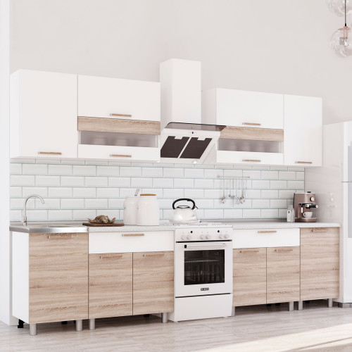 Кухня 2,4м Айсбери белый/сонома