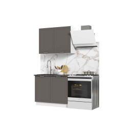 Кухня Альфа 1 м холст вулкан (корпус белый, столешница кастилло темный)