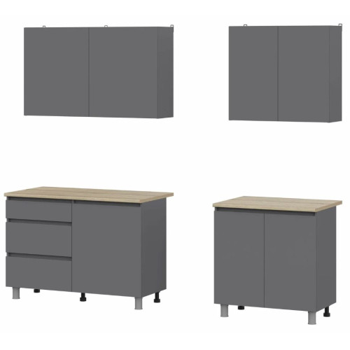 Кухонный гарнитур Денвер 2,0м Графит серый/Дуб Сонома