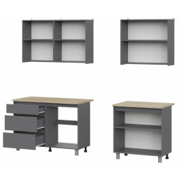 Кухонный гарнитур "Денвер" 2,0м Графит серый/Дуб Сонома