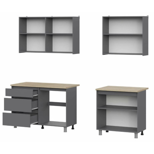 Кухонный гарнитур Денвер 2,0м Графит серый/Дуб Сонома