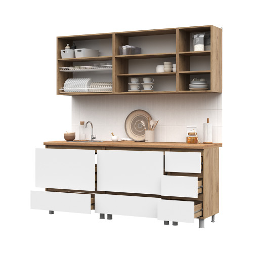 Кухня Хелен 2,0 дуб крафт золото/белый