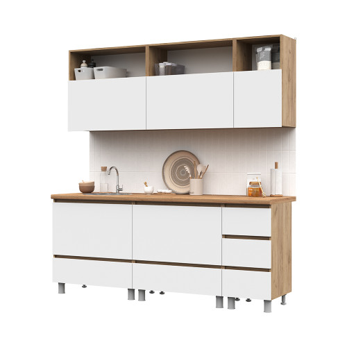 Кухня Хелен 2,0 дуб крафт золото/белый