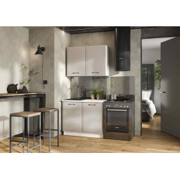 Кухня Индира 1 м белый/лофт дюна (столешница мрамор лацио белый)