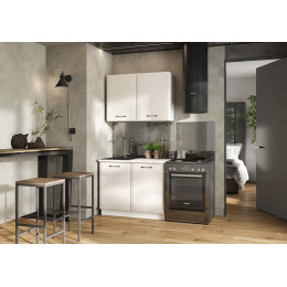 Кухня Индира 1 м белый/лофт дюна (столешница мрамор лацио белый)