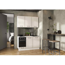 Кухня Индира 1,4 м белый/лофт дюна (столешница мрамор лацио белый)