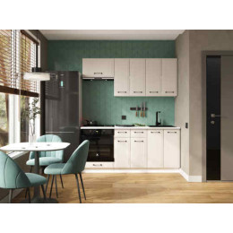 Кухня Индира 1,8 м белый/лофт дюна (столешница мрамор лацио белый)