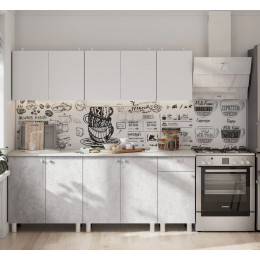 Кухонный гарнитур "КГ - 1(1800)" Белый / Белый / Цемент светлый / Антарес