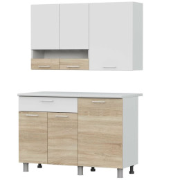 Кухонный гарнитур "КГ - 4(1200)" Белый / Дуб Сонома / Белый / Антарес