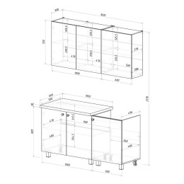 Кухня "Куба" 1,6 м белый