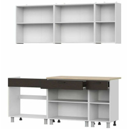 Кухонный гарнитур "КГ 2" (2,0м) Белый/Дуб Венге/Дуб Сонома