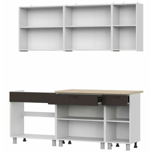 Кухонный гарнитур КГ 2 (2,0м) Белый/Дуб Венге/Дуб Сонома