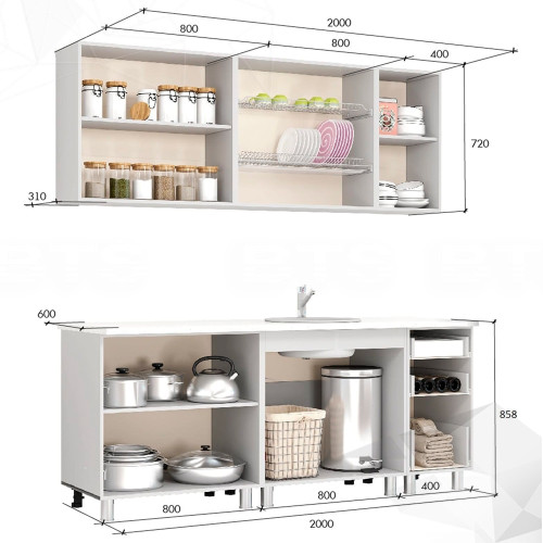 Кухня 2,0м Крафт крафт ЛДСП (столешница 2м)