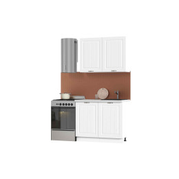 Кухня Мария 1 м белый/белый (столешница мрамор лацио белый)