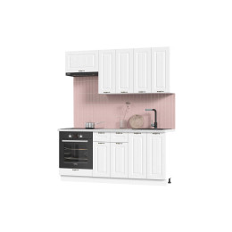 Кухня Мария 1,8 м белый/белый (столешница мрамор лацио белый)