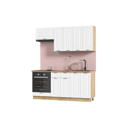 Кухня Мария 1,8 м дуб крафт золото/белый (столешница дуб вотан)