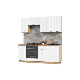 Кухня Мария 2,0 м дуб крафт золото/белый (столешница дуб вотан)