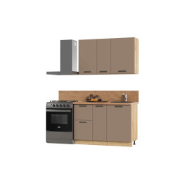 Кухня Призма 1,2 м дуб крафт золото/мокко суперматовый (столешница -дуб вотан)