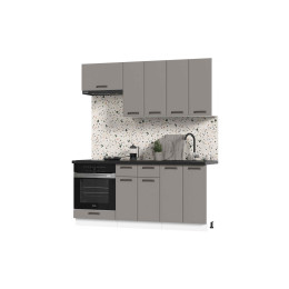 Кухня Призма 1,8 м белый/асфальт суперматовый (столешница - кастилло темный)