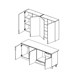 ЛИОН Кухня 2,0 (2000х2520х600) Фасад БЕЛЫЙ/Корпус БЕЛЫЙ