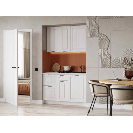 Кухня Мария 1,2 м белый/белый (столешница мрамор лацио белый)