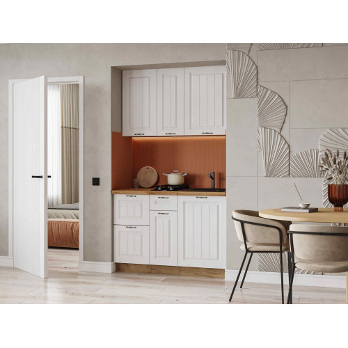 Кухня Мария 1,2 м дуб крафт золото/белый (столешница дуб вотан)