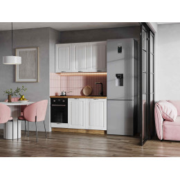 Кухня Мария 1,4 м дуб крафт золото/белый (столешница дуб вотан)