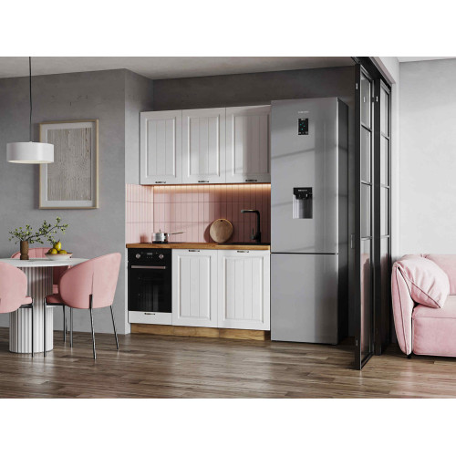 Кухня Мария 1,4 м дуб крафт золото/белый (столешница дуб вотан)