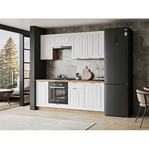 Кухня Мария 2,0 м дуб крафт золото/белый (столешница дуб вотан)