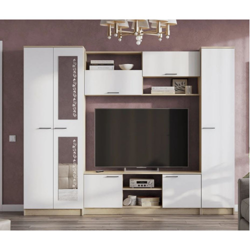 Мебель для гостиной МГС 3 Дуб Сонома / Белый