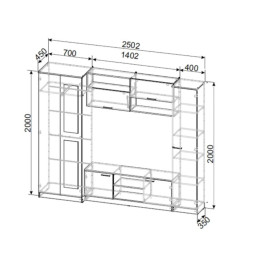 Мебель для гостиной "МГС 3" Дуб Сонома / Белый