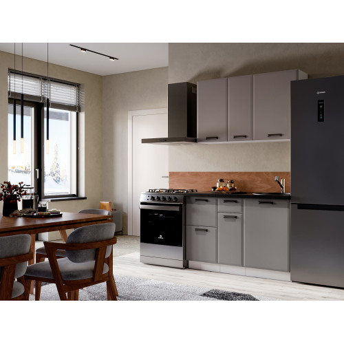 Кухня Призма 1,2 м белый/асфальт суперматовый (столешница - кастилло темный)