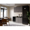 Кухня Призма 1,4 м белый/асфальт суперматовый (столешница - кастилло темный)