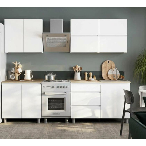 Кухонный гарнитур Токио 2,0м Белый текстурный/Дуб Сонома