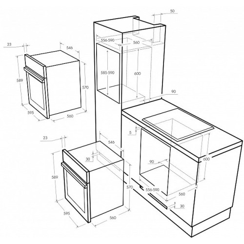 Электрический духовой шкаф MAUNFELD MEOXN 376 RIB TA бежевый