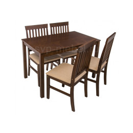 Обеденная группа Luar (стол и 4 стула) espresso / cream