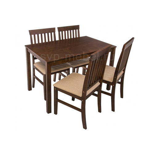 Обеденная группа Luar (стол и 4 стула) espresso / cream