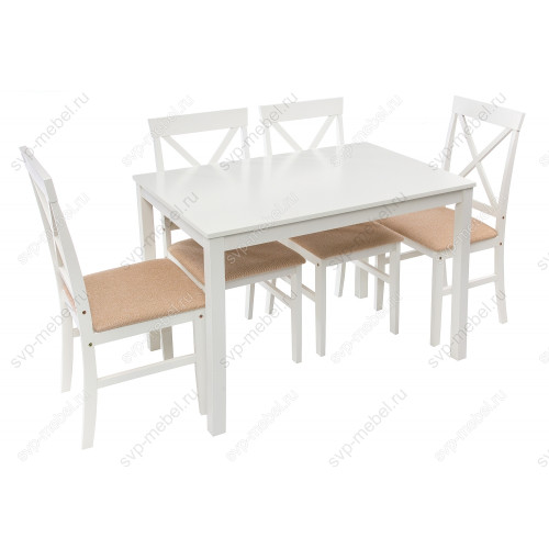 Обеденная группа Chili (стол и 4 стула) buttermilk / beige