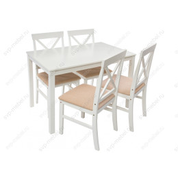 Обеденная группа Chili (стол и 4 стула) buttermilk / beige