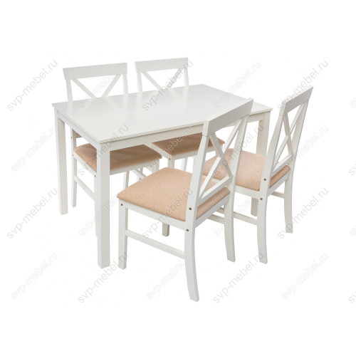 Обеденная группа Chili (стол и 4 стула) buttermilk / beige