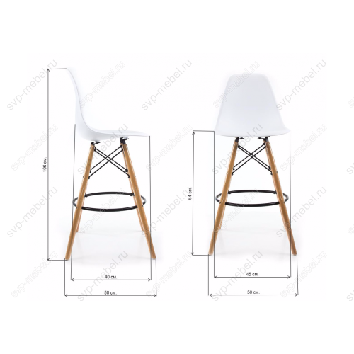 Барный стул Eames PC-007 белый
