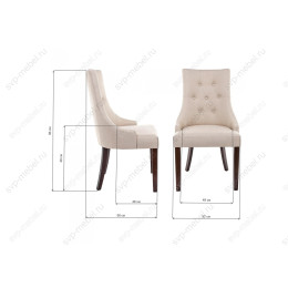Стул деревянный Elegance dark walnut / fabric cream