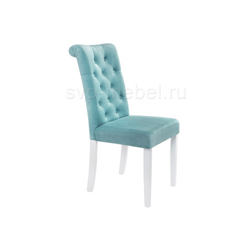 Стул деревянный Amelia white / fabric tiffany