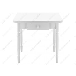 Стол деревянный Брентон с ящиком белый глянец