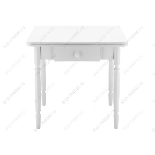 Стол деревянный Брентон с ящиком белый глянец