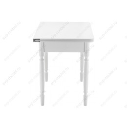 Стол деревянный Брентон с ящиком белый глянец